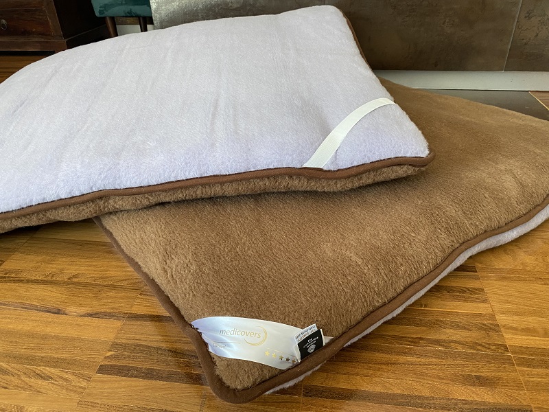 MATERAC Z WEŁNY ALPAKA ALPINA + CAMEL CIEMNY 100x200