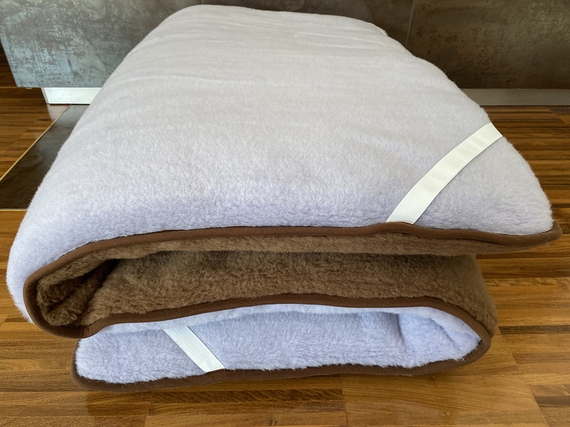 MATERAC Z WEŁNY ALPAKA ALPINA + CAMEL CIEMNY 100x200