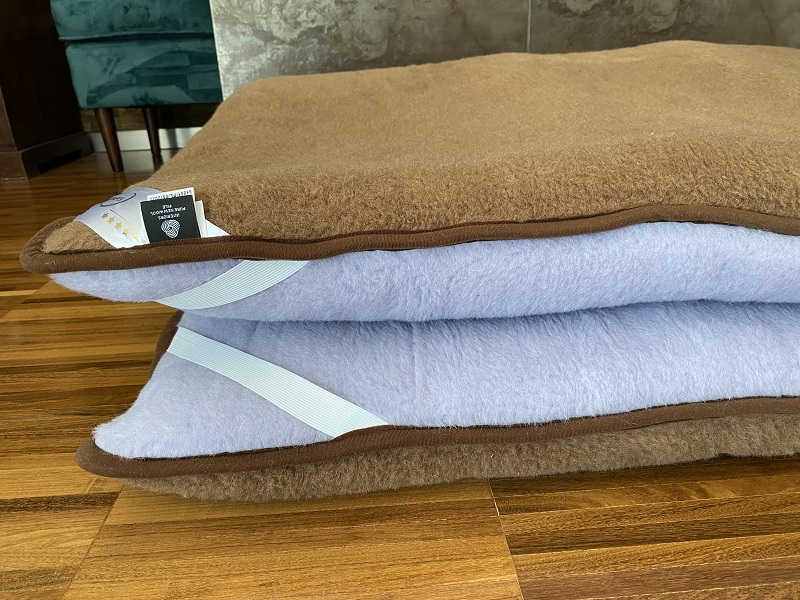 MATERAC Z WEŁNY ALPAKA ALPINA + CAMEL CIEMNY 100x200