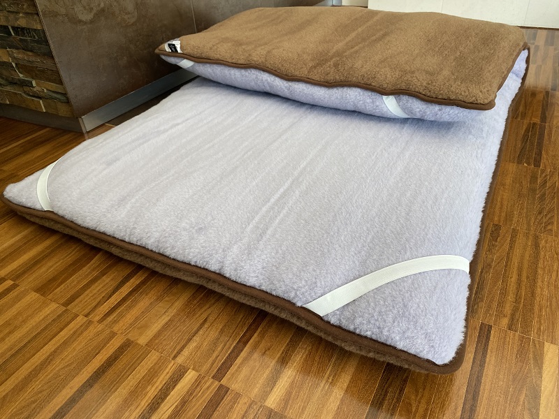 MATERAC Z WEŁNY ALPAKA ALPINA + CAMEL CIEMNY 100x200