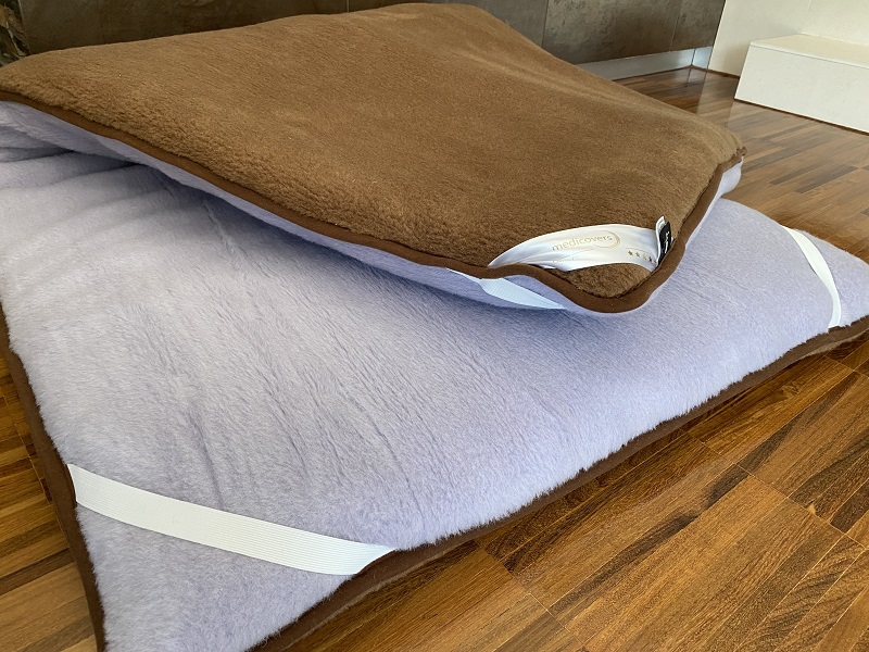 MATERAC Z WEŁNY ALPAKA ALPINA + CAMEL CIEMNY 100x200