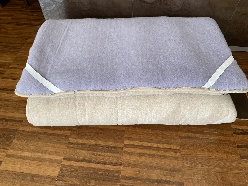 MATERAC Z WEŁNY ALPAKA ALPINA + CAMEL JASNY 100x200