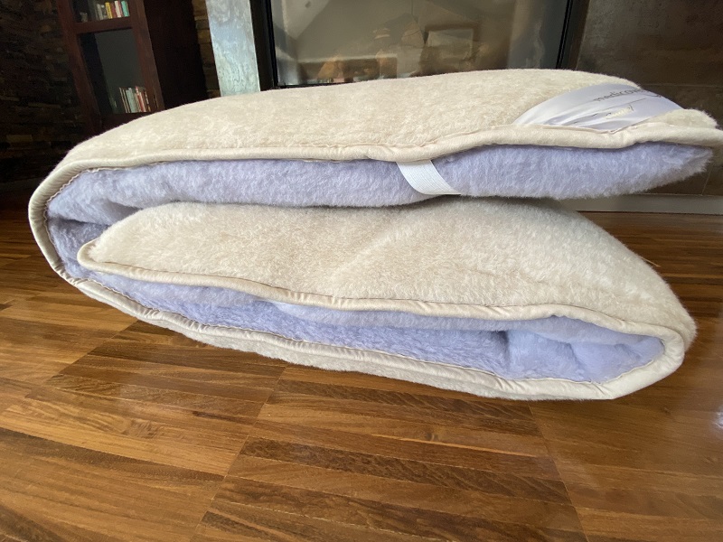 MATERAC Z WEŁNY ALPAKA ALPINA + CAMEL JASNY 100x200