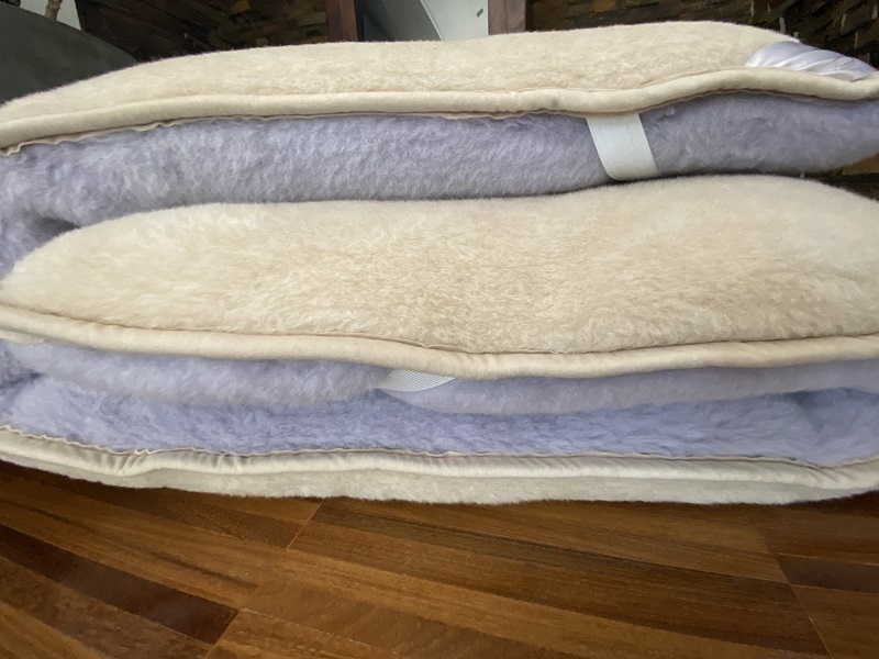 MATERAC Z WEŁNY ALPAKA ALPINA + CAMEL JASNY 100x200