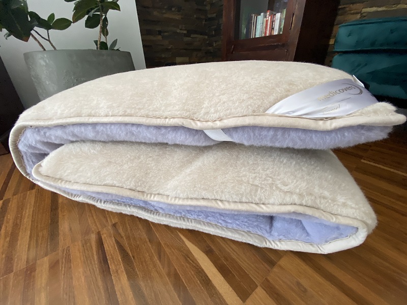 MATERAC Z WEŁNY ALPAKA ALPINA + CAMEL JASNY 100x200