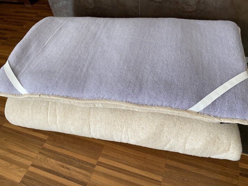 MATERAC Z WEŁNY ALPAKA ALPINA + CAMEL JASNY 100x200
