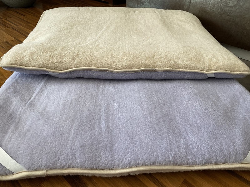 MATERAC Z WEŁNY ALPAKA ALPINA + CAMEL JASNY 100x200