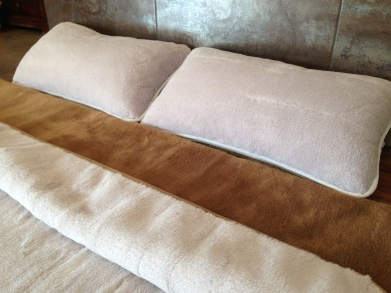 POŚCIEL Z WEŁNY ALPAKI ALPINA + CAMEL KASZTAN 180X200 + MATERAC