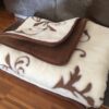 KOŁDRA Z WEŁNY CAMEL CIEMNY + KASZMIR SZLACHECKI 140x200