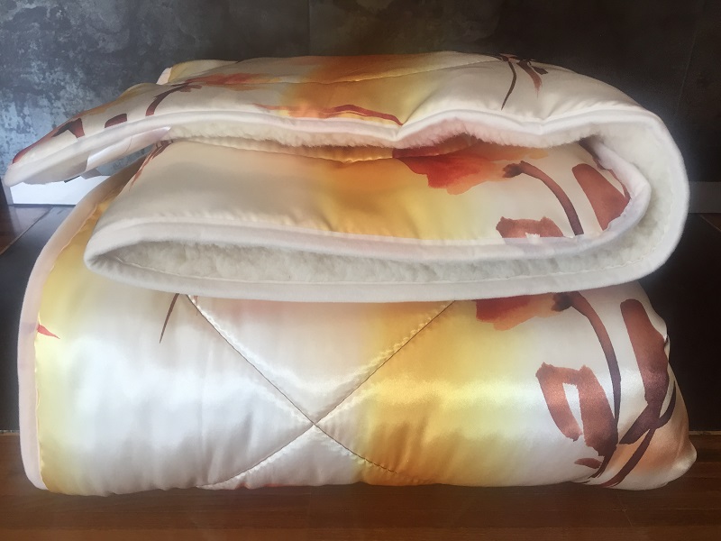 KOŁDRA Z WEŁNY MERYNOS TUMBLER POLNE KWIATY 160x200