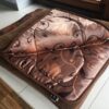 KOŁDRA Z WEŁNY WIELBŁĄDZIEJ CAMEL CIEMNY KWIAT LOTOSU 180x200