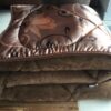 KOŁDRA Z WEŁNY WIELBŁĄDZIEJ CAMEL CIEMNY KWIAT LOTOSU 180x200