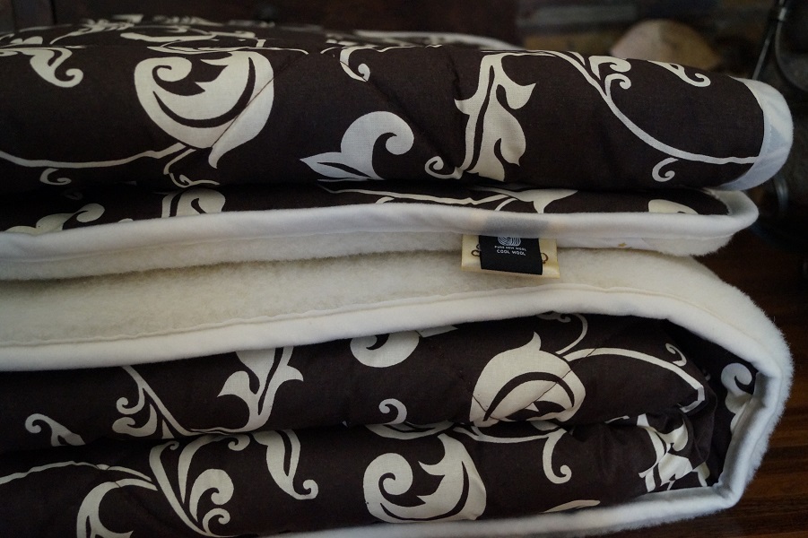 KOŁDRA Z WEŁNY KASZMIR BROWN ORIENT 220x200