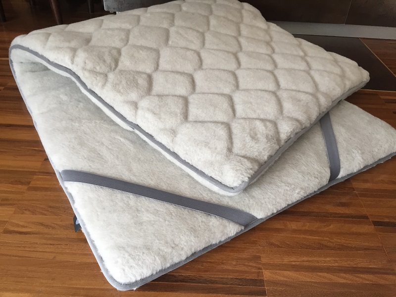 MATERAC Z WEŁNY ALPAKI JASNEJ CARO + ALPAKA GŁADKA 220x200