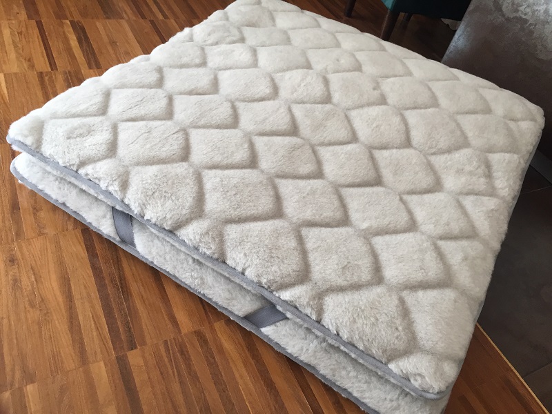 MATERAC Z WEŁNY ALPAKI JASNEJ CARO + ALPAKA GŁADKA 220x200