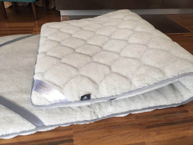 MATERAC Z WEŁNY ALPAKI JASNEJ CARO + ALPAKA GŁADKA 220x200