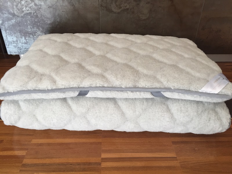 MATERAC Z WEŁNY ALPAKI JASNEJ CARO + ALPAKA GŁADKA 220x200