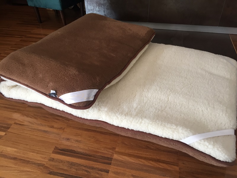 MATERAC Z WEŁNY MERYNOS TUMBLER + CAMEL CIEMNY 140x200